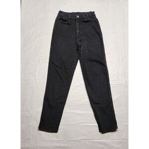 Vintage Jordache High Rise Black Jeans Dark Wash 80s 90s Tapered Size 8 USA Made